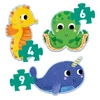 Kép 4/4 - Djeco - Primo puzzle - A tengerben, 4-6-9 db-os