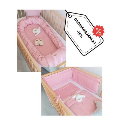 Babafészek - Rácsvédő - Babaágynemű csomag - ROSIE CONFETTI