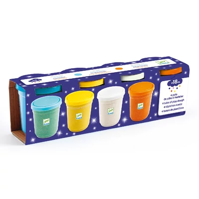 Gyurma - Pillegyurma, 4 csillámos szín - 4 pots of glittery play dough Gyurma - Pillegyurma, 4 csillámos szín - 4 pots of glittery play dough