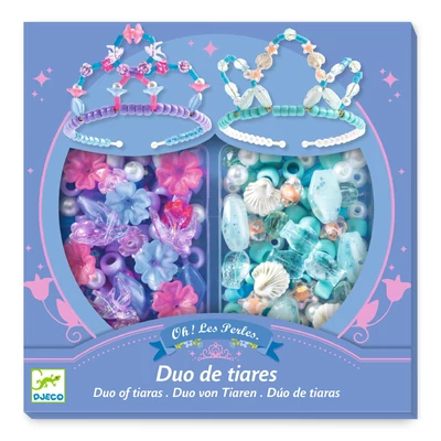 Djeco - Ékszerkészítő készlet - Páros tiara, kék
