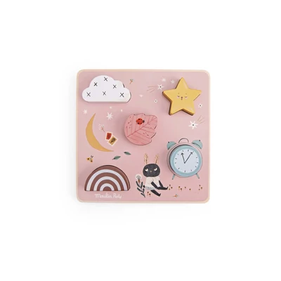 Moulin Roty - Eső után - Érzékfejlesztő formaillesztő, formaberakó játék