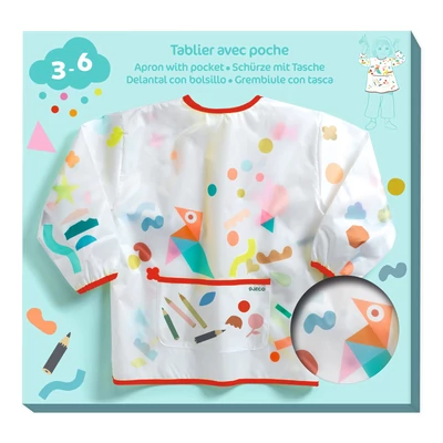 Kötény zsebbel - Matrica és ceruza mintás - Apron with pocket - Stickers and pencils Kötény zsebbel - Matrica és ceruza mintás - Apron with pocket - Stickers and pencils