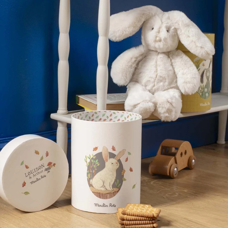 Moulin Roty - Artúr és Lujzi - Lujzi plüss nyuszi díszdobozban (28 cm)