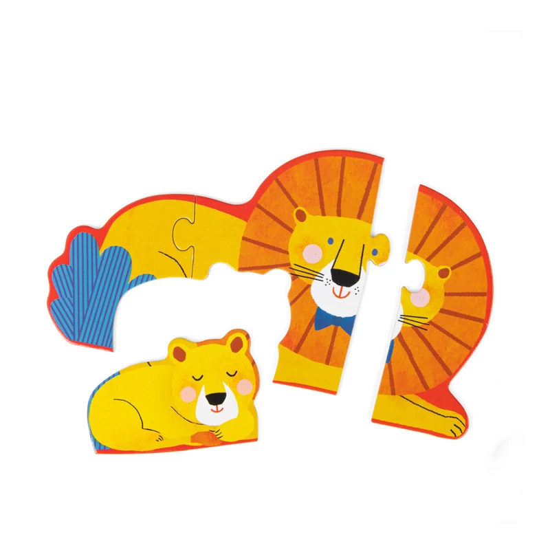 Moulin Roty - Kicsikék - Progresszív kirakó kicsiknek - állatok és kicsinyeik - 20 db-os puzzle