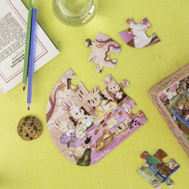 Moulin Roty - Aprócskák - Mini puzzle - kirakó (4x12 db-os) - Egy szép nap