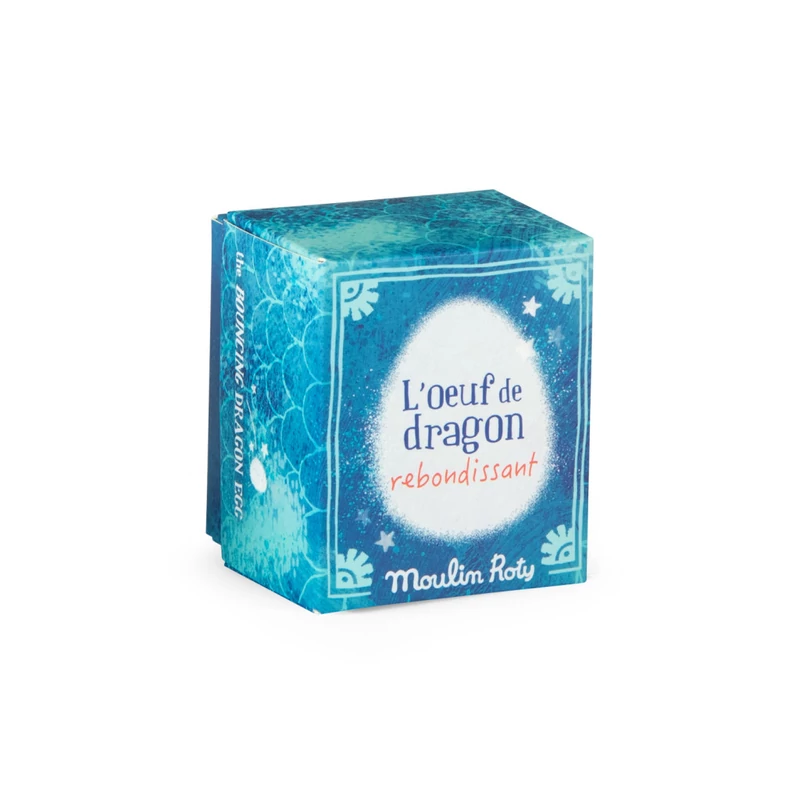 Moulin Roty - Apró csodák - Pattogós sárkány tojás labda díszdobozban - kék