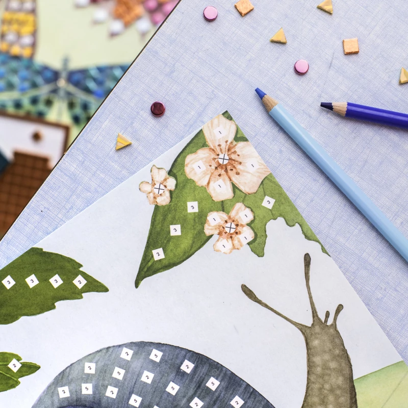 Moulin Roty - Rózsababák - Mozaikkép készítő készlet (5 db-os)