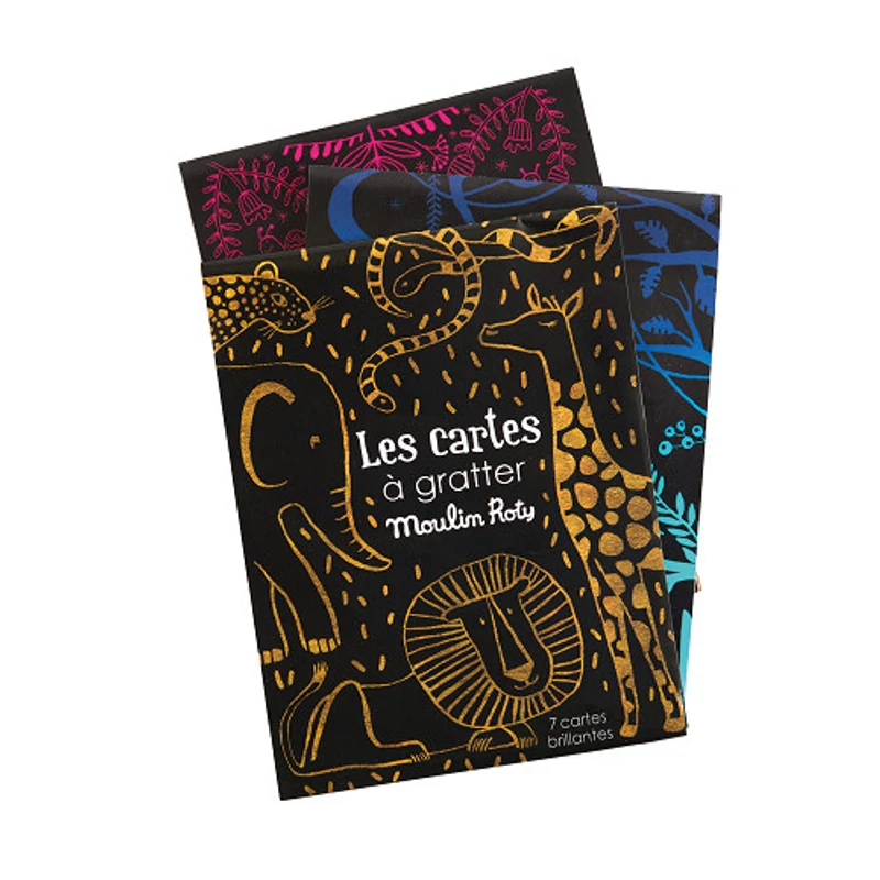 Moulin Roty - Apró csodák -  Karckép technika - 7 db-os - Arany és ezüst