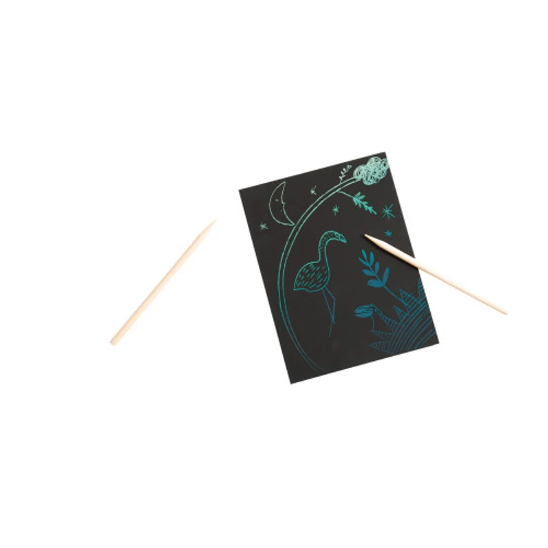 Moulin Roty - Apró csodák -  Karckép technika - 7 db-os - Éjszaka