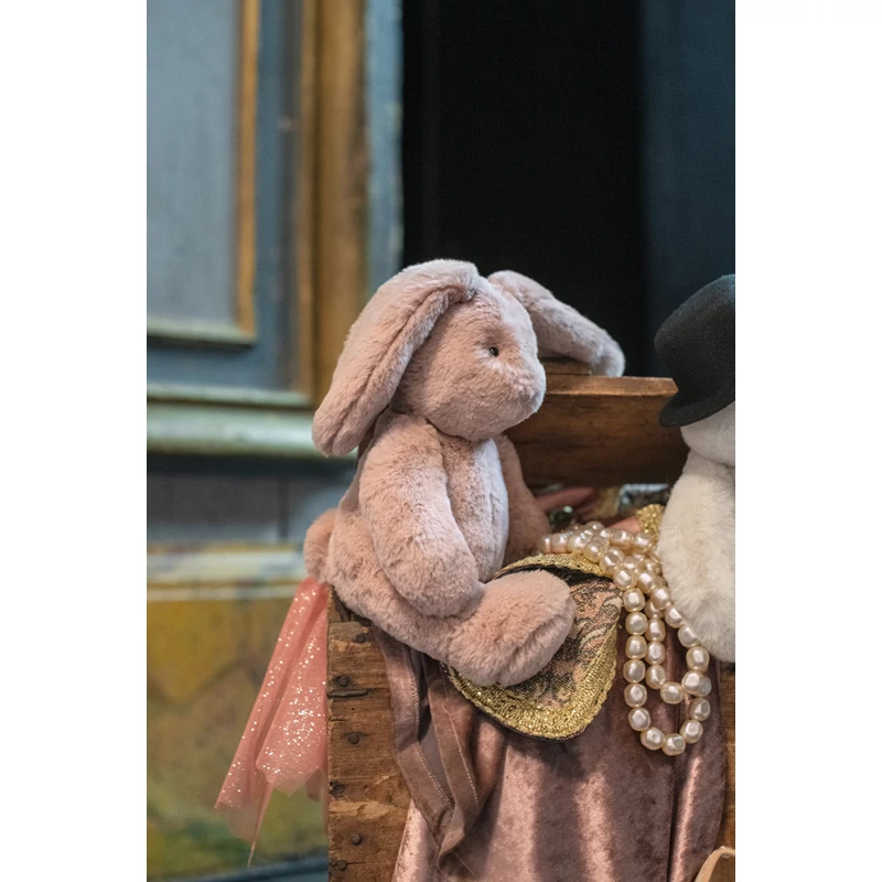 Moulin Roty - Artur és Lujzi - Plüss nyuszi - rózsaszín - 38 cm - OEKO-TEX