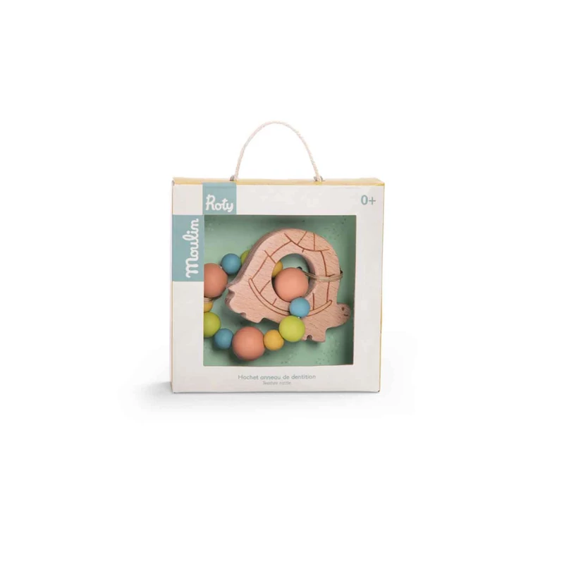 Moulin Roty - A három kisnyuszi - Rágóka (fa és szilikon) - teknős