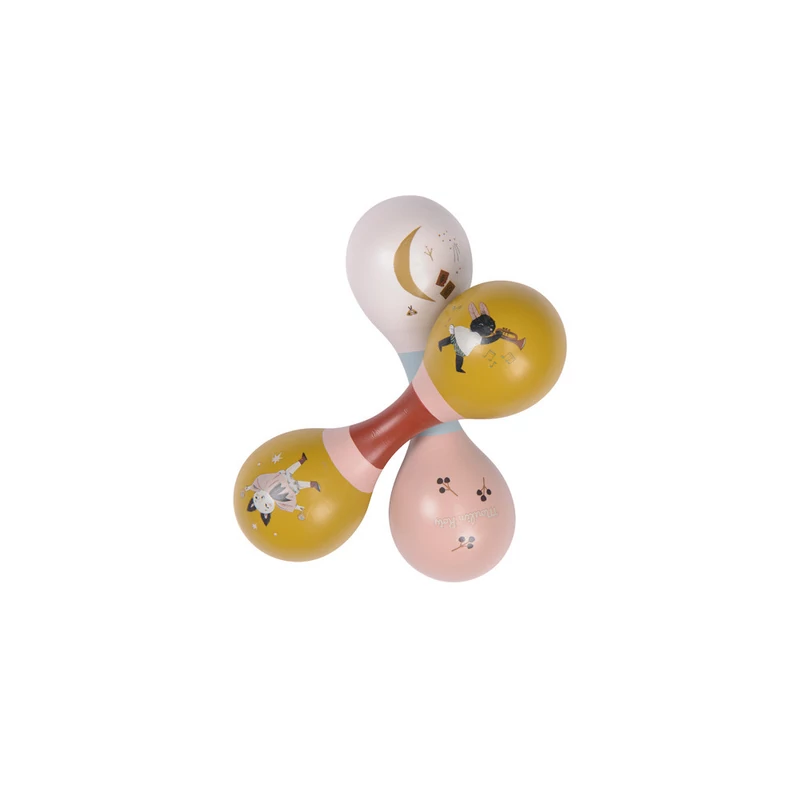 Moulin Roty - Eső után - Játékhangszer - Dupla rumbatök - krém