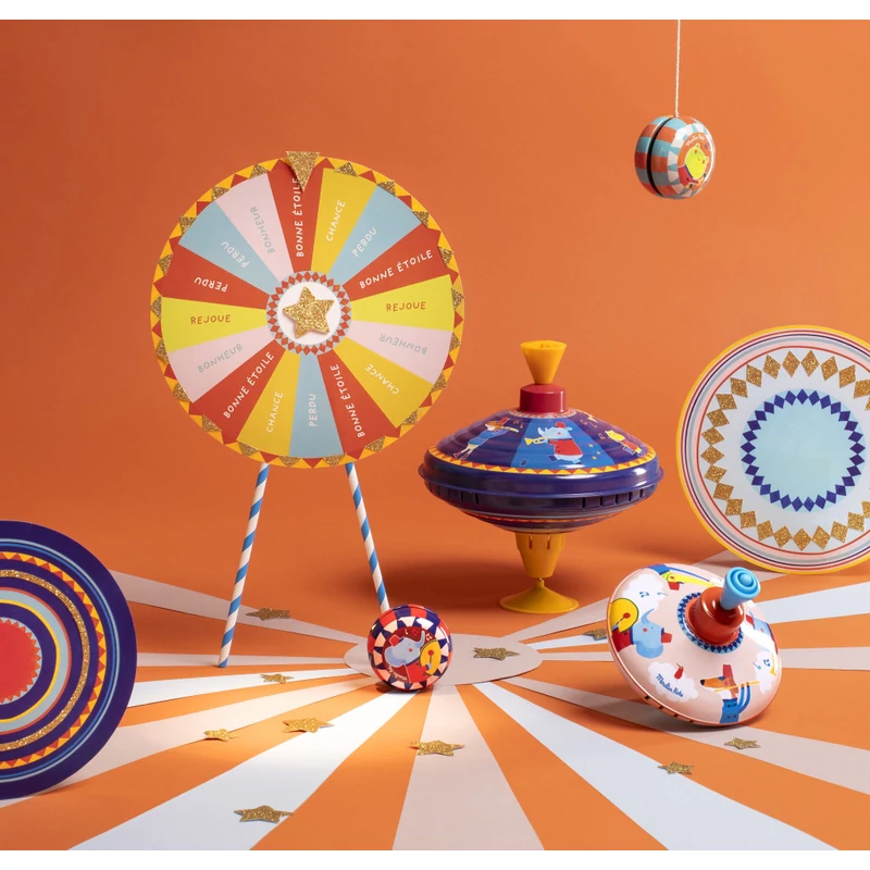 Moulin Roty - Fém játékok - Kis búgócsiga - Cirkusz