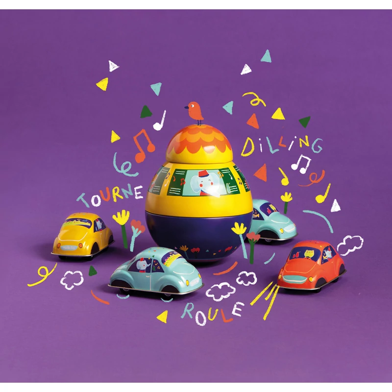 Moulin Roty - Fém játékok - Sárga lendkerekes autó