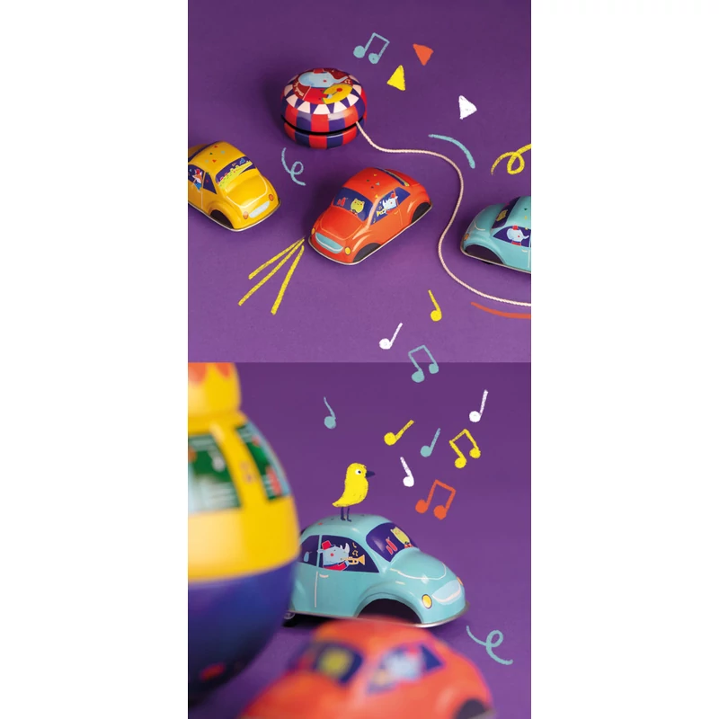 Moulin Roty - Fém játékok - Sárga lendkerekes autó