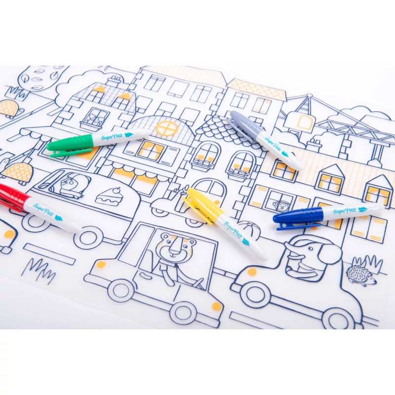 Moulin Roty - Vidámság - Szilikon színező 5 db filctollal