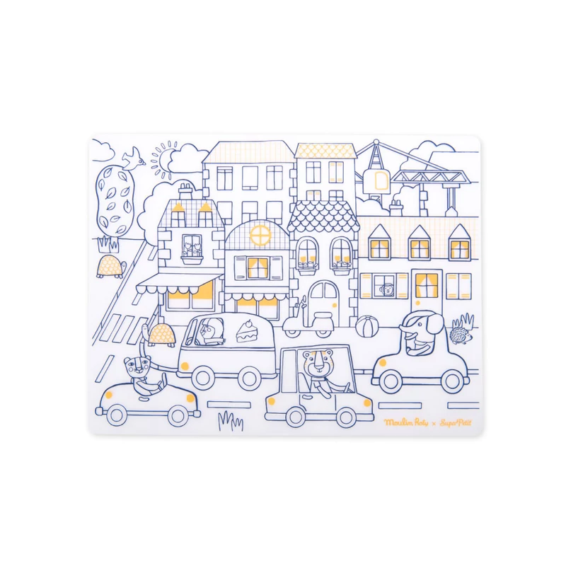 Moulin Roty - Vidámság - Szilikon színező 5 db filctollal