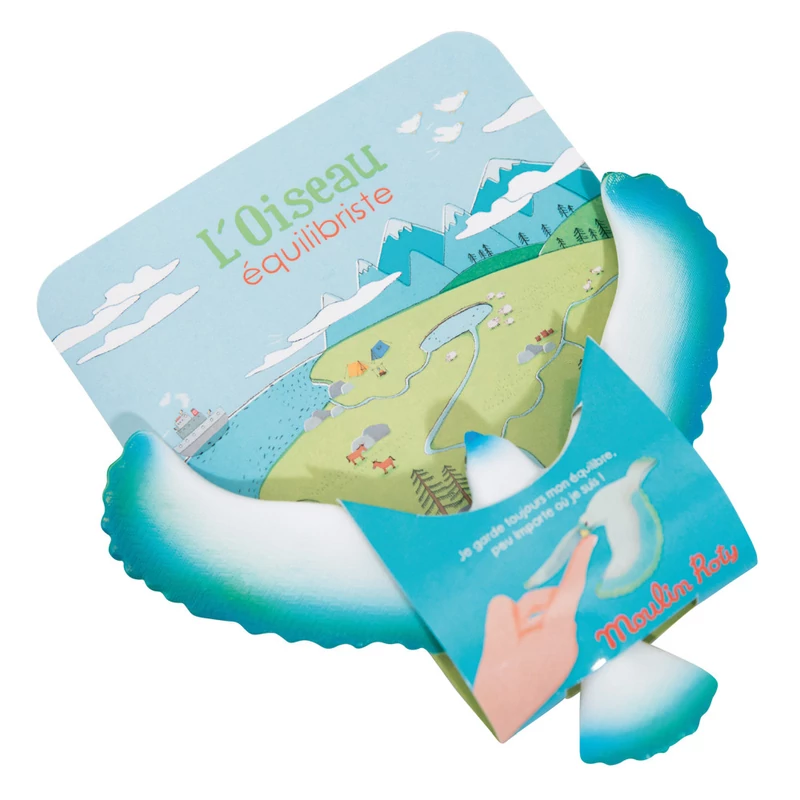 Moulin Roty - Apró csodák - Madár egyensúly játék Kék