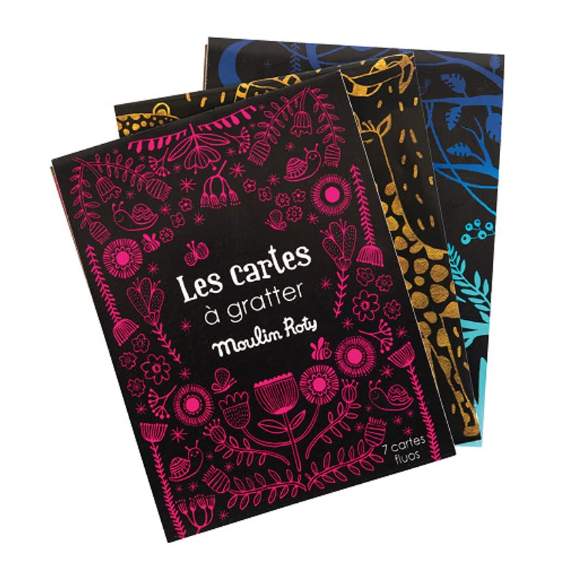 Moulin Roty - Apró csodák -  Karckép technika - 7 db-os - Neon