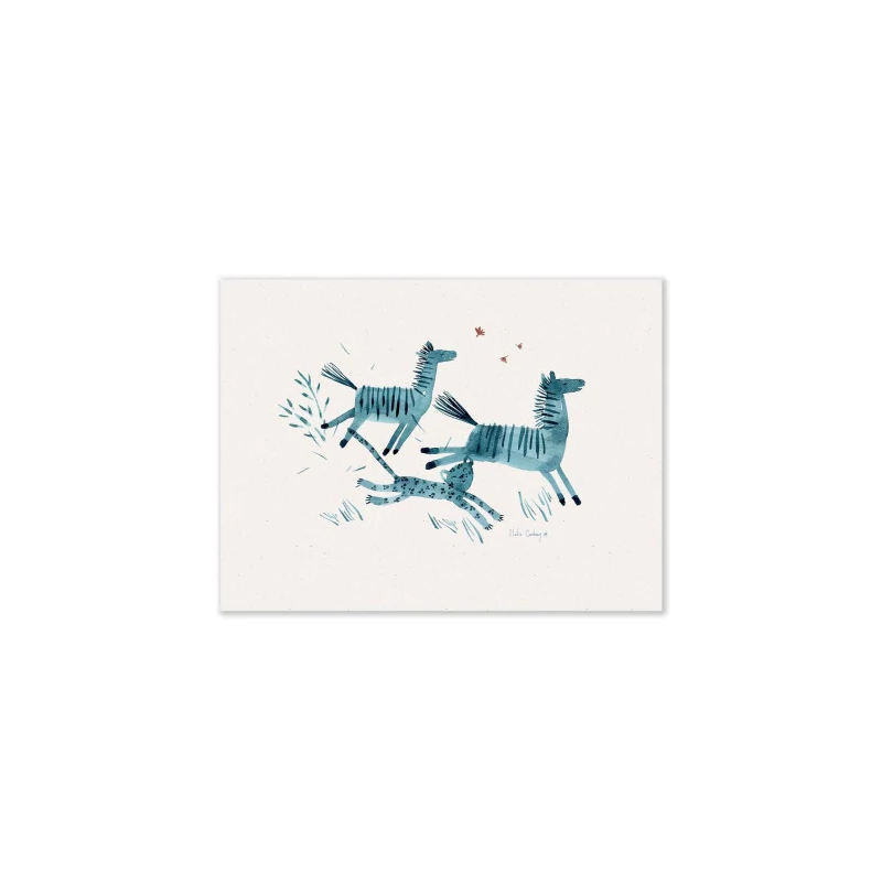 Moulin Roty - Szép képek - Poszter gyerekszobába 30 x 40 cm- Zebrák és gepárd