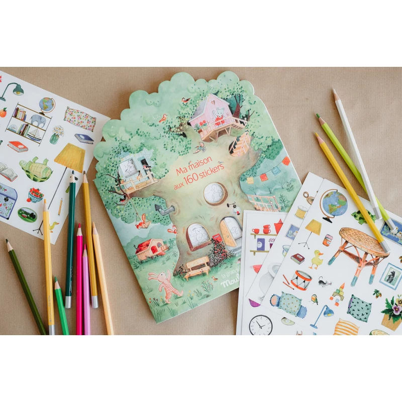 Moulin Roty - A nagy család - Matricázó és színező album - Az én házam