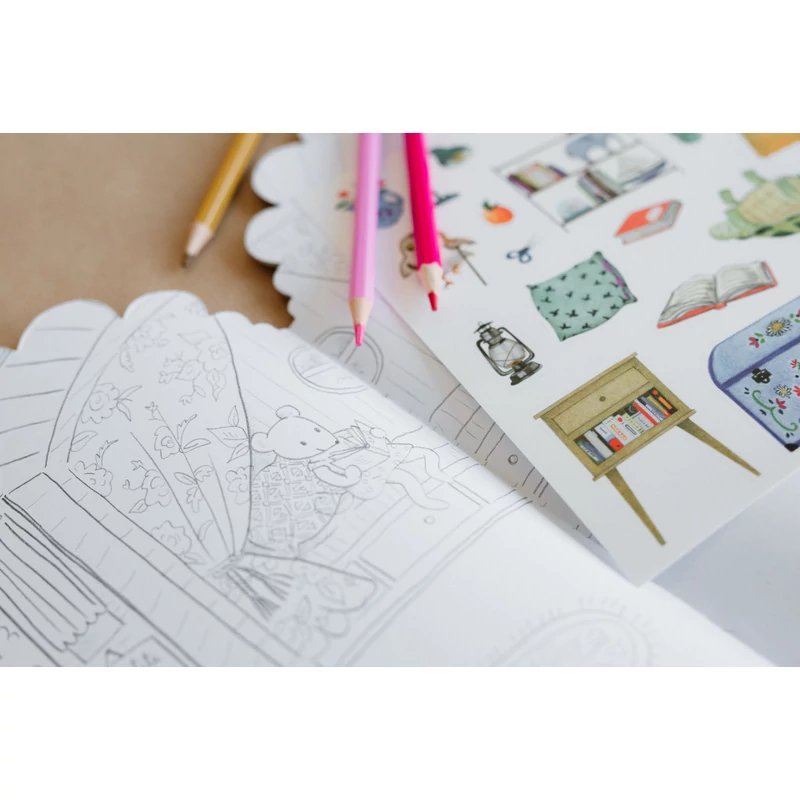 Moulin Roty - A nagy család - Matricázó és színező album - Az én házam