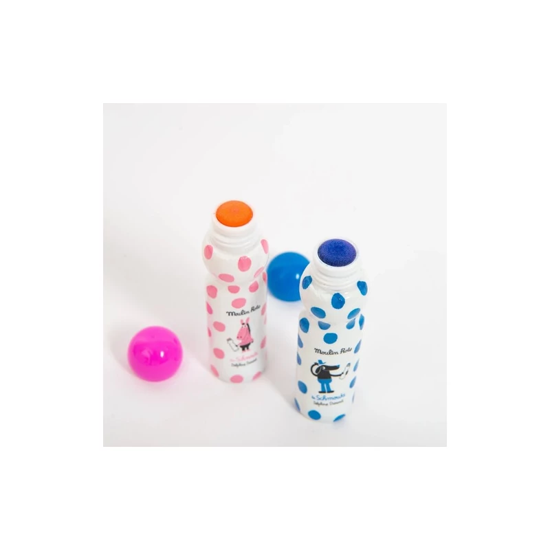 Moulin Roty - Csinoskák - 8 db Pöttyöző marokfilc dobozban