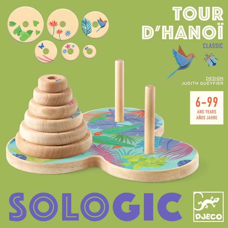 Logikai játék - Toronyépítő - Tour d'Hanoï