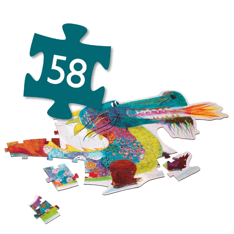 Óriás puzzle - Leon a sárkány, 58 db-os - Leon the dragon