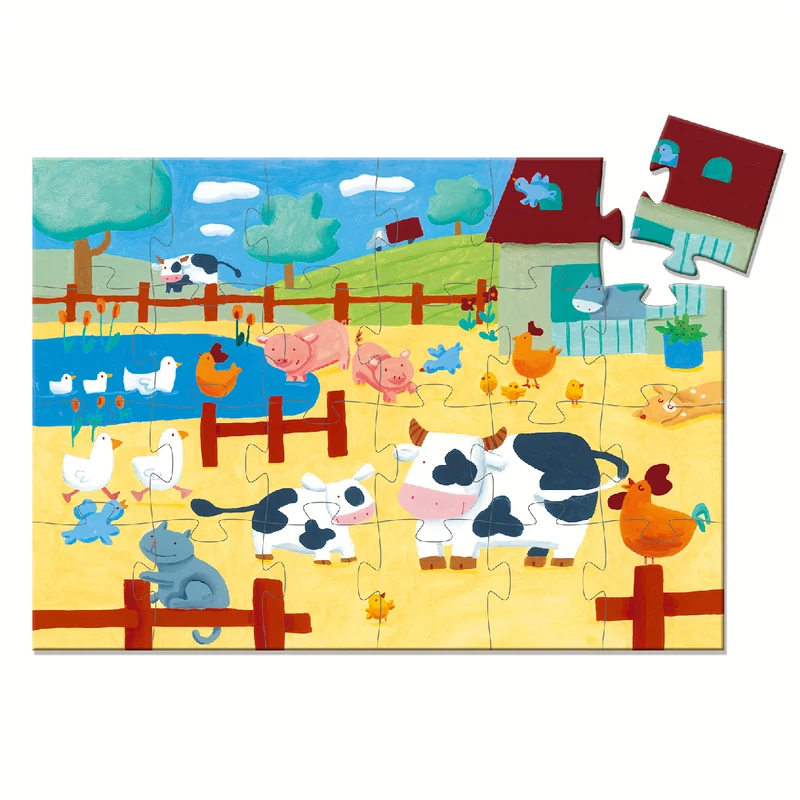 Formadobozos puzzle - Bocik és tehenek, 24 db-os - The cows on the farm
