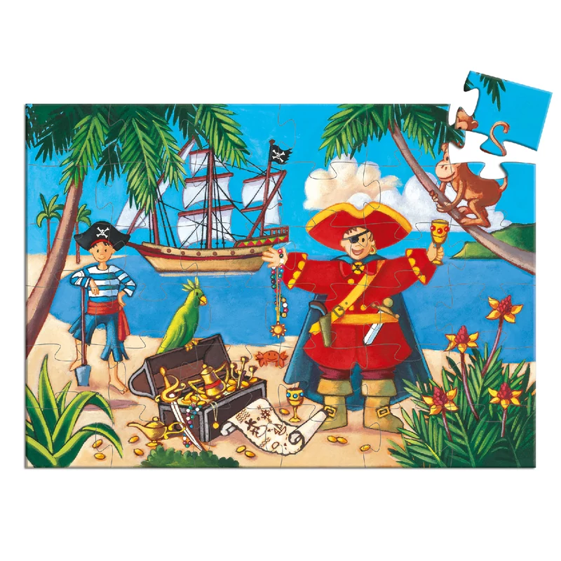 Formadobozos puzzle - Kalózok kincse, 36 db-os - The pirate and his treasure