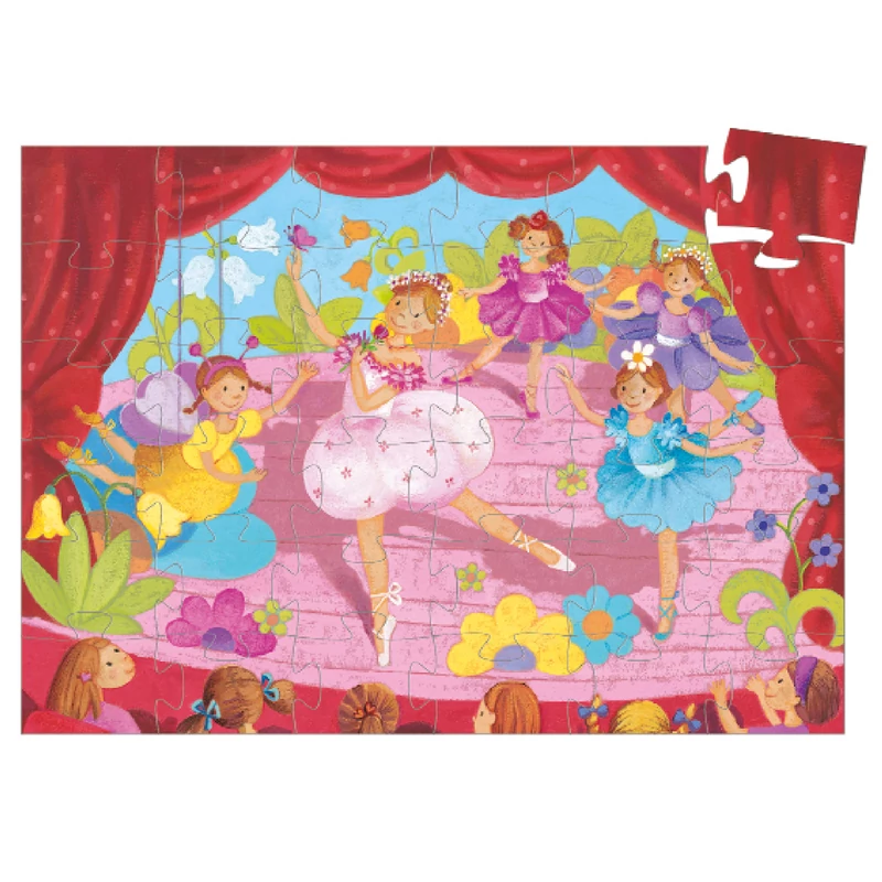 Formadobozos puzzle - Balerina virággal, 36 db-os - The ballerina with the flower