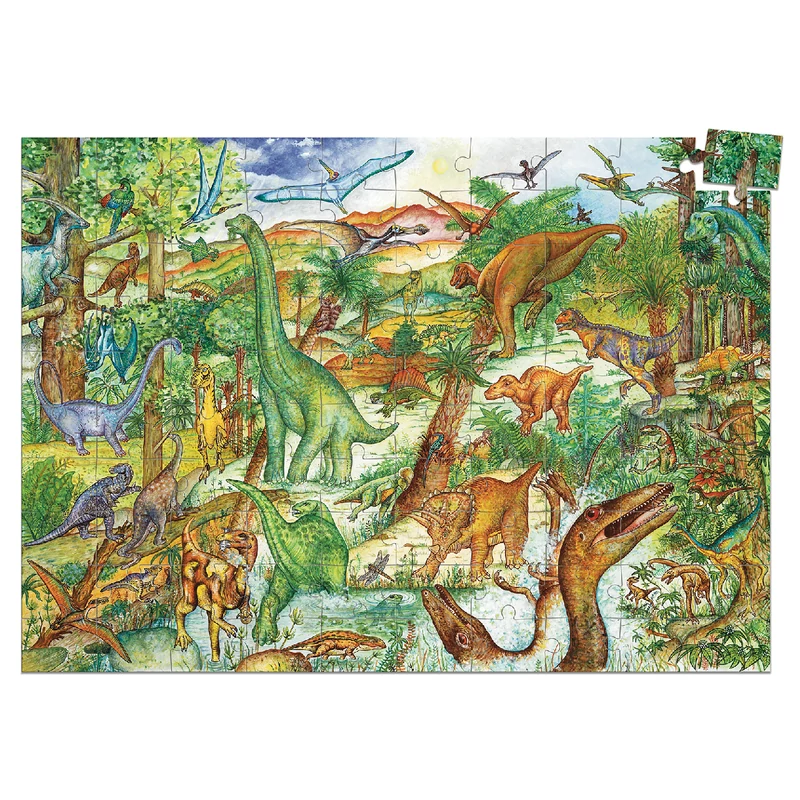 Megfigyeltető puzzle - Dinoszauruszok, 100 db-os - Dinosaurs + booklet