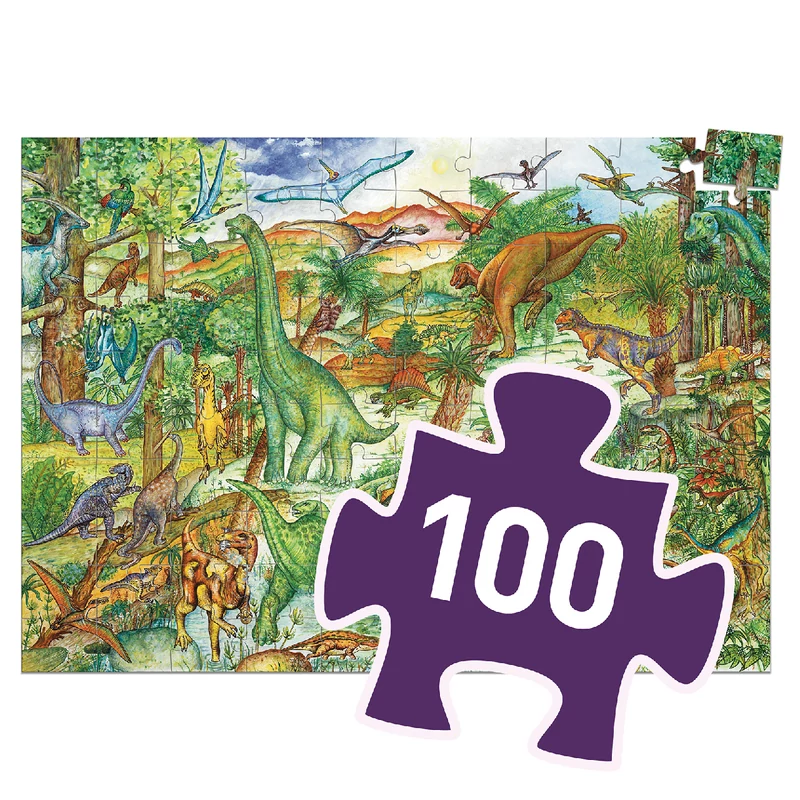 Megfigyeltető puzzle - Dinoszauruszok, 100 db-os - Dinosaurs + booklet