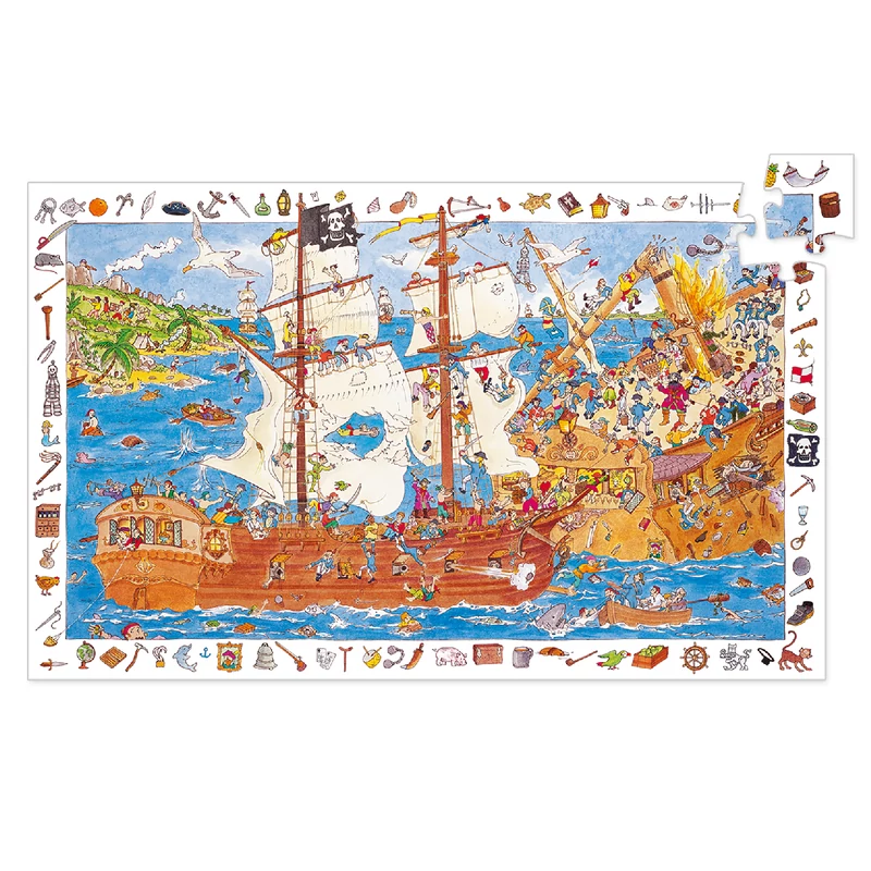 Megfigyeltető puzzle - Kalózok, 100 db-os - Pirates