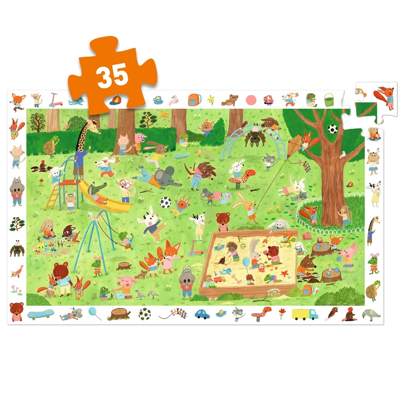 Megfigyeltető puzzle - Kisbarátok a kertben, 35 db-os - Little friends' garden