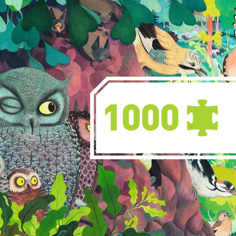 Művész puzzle - Baglyok és madarak, 1000 db-os - Owls and birds