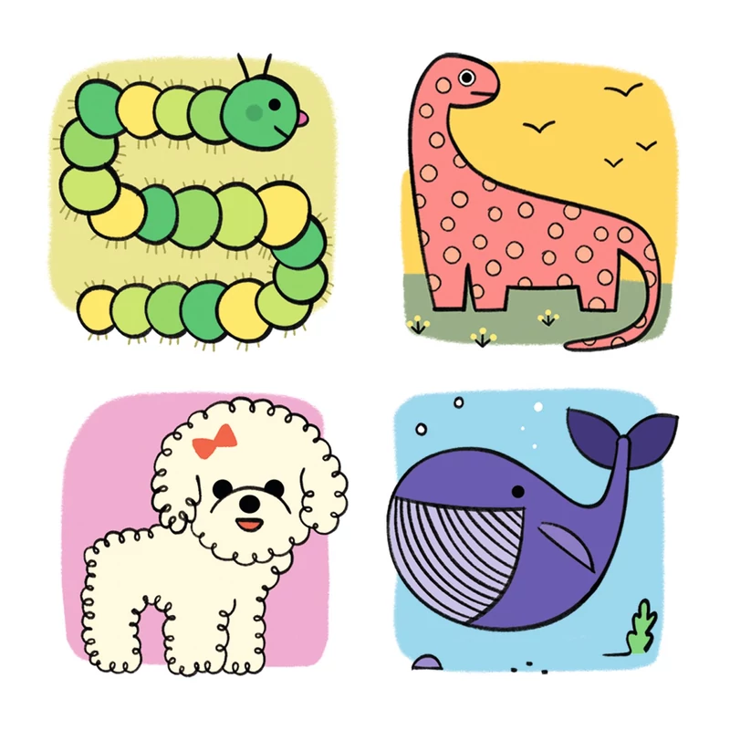 Rajzolás lépésről lépésre - Mintázat - Eduludo Step by Step Lama and Co