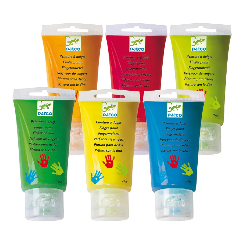 Ujjfesték készlet - 6 alap szín tubusban - 6 finger paint's tubes - Basic