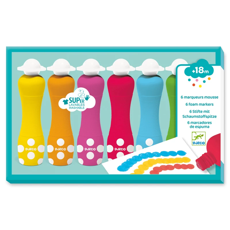 Marok filc készlet 6 színben - Pontozó színezés - 6 foam markers