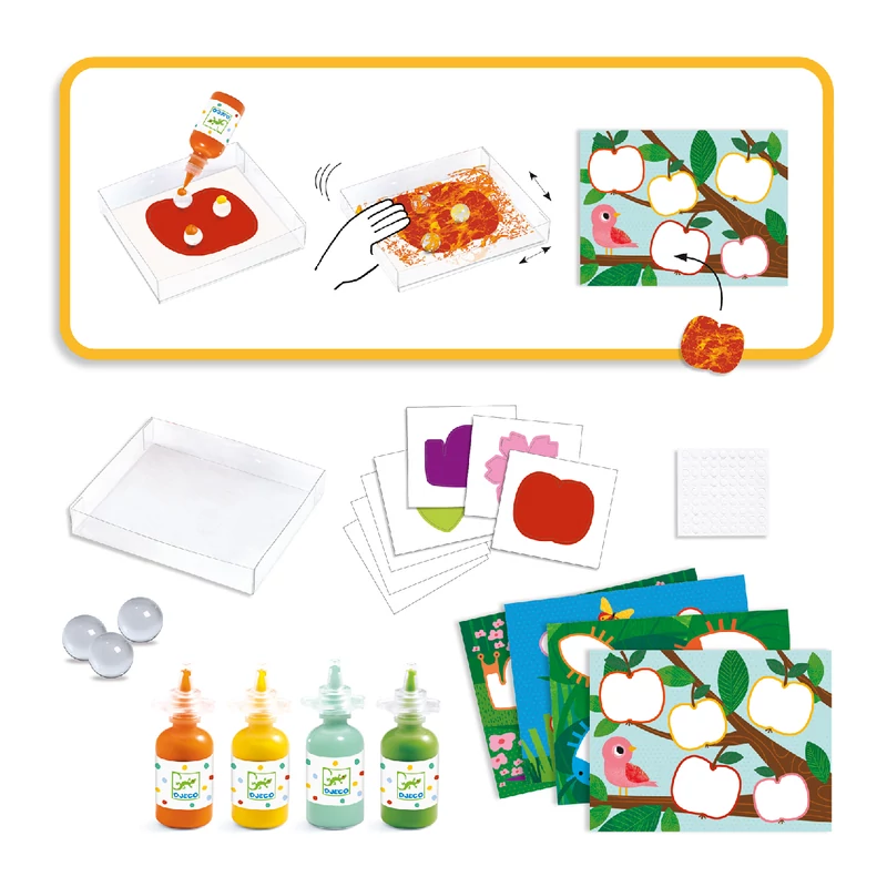 Festés üveggolyókkal - Kiskertemben - Painting with marbles